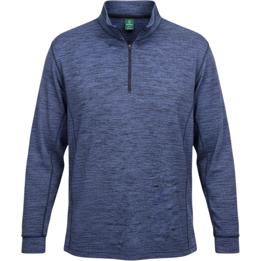 Pro Tour Men's Quarter Zip Pullover Golf Performance Shirt XXL Blue Space Dye